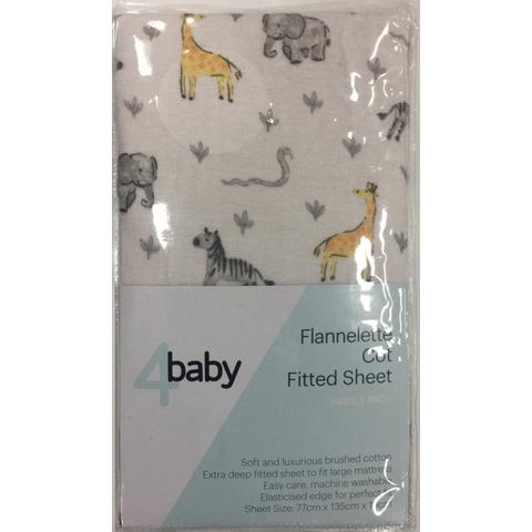 4Baby Flannel Cot Fitted Sheet Savanna image 0 Large Image