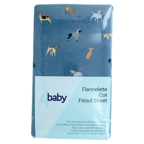 4Baby Flannel Cot Fitted Sheet Woof image 0 Large Image