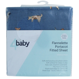 4Baby Flannel Portacot Fitted Sheet Woof