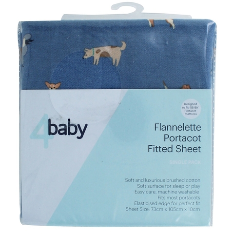 4Baby Flannel Portacot Fitted Sheet Woof image 0 Large Image