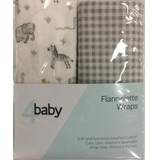 4Baby Flannel Wrap Gingham/Savanna 2 Pack image 0