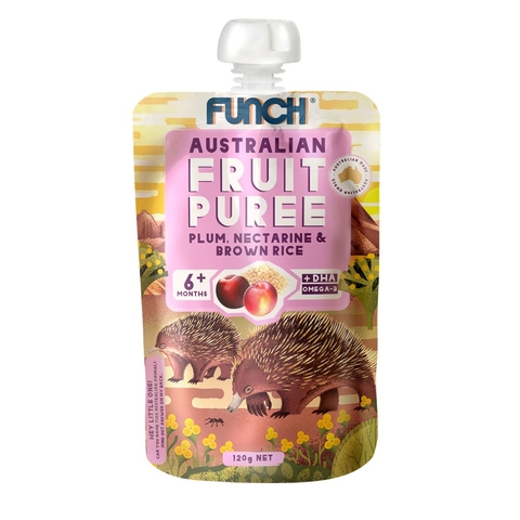 Funch Fruit Puree - Nectarine Plum & Brown Rice + DHA - 120g image 0 Large Image