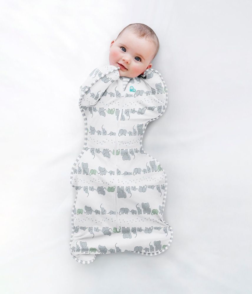 Love To Dream Swaddle Up Designer Lite 0.2 Tog Elephant Trail Medium ...