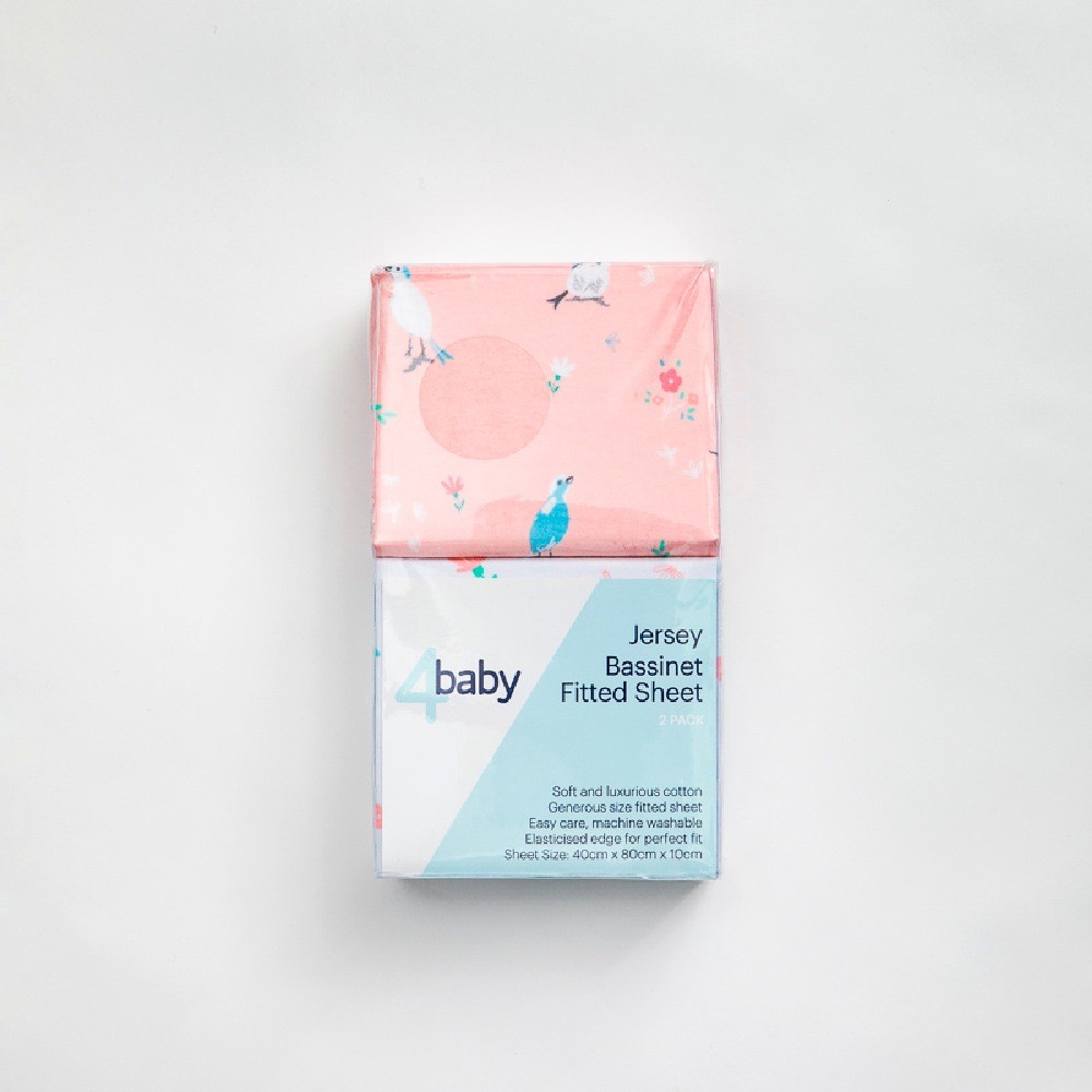 4Baby Jersey Fitted Sheet Birdy Garden 2 Pack