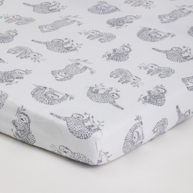 4Baby Jersey Cot Fitted Sheet Lazy Sloth 2 Pack