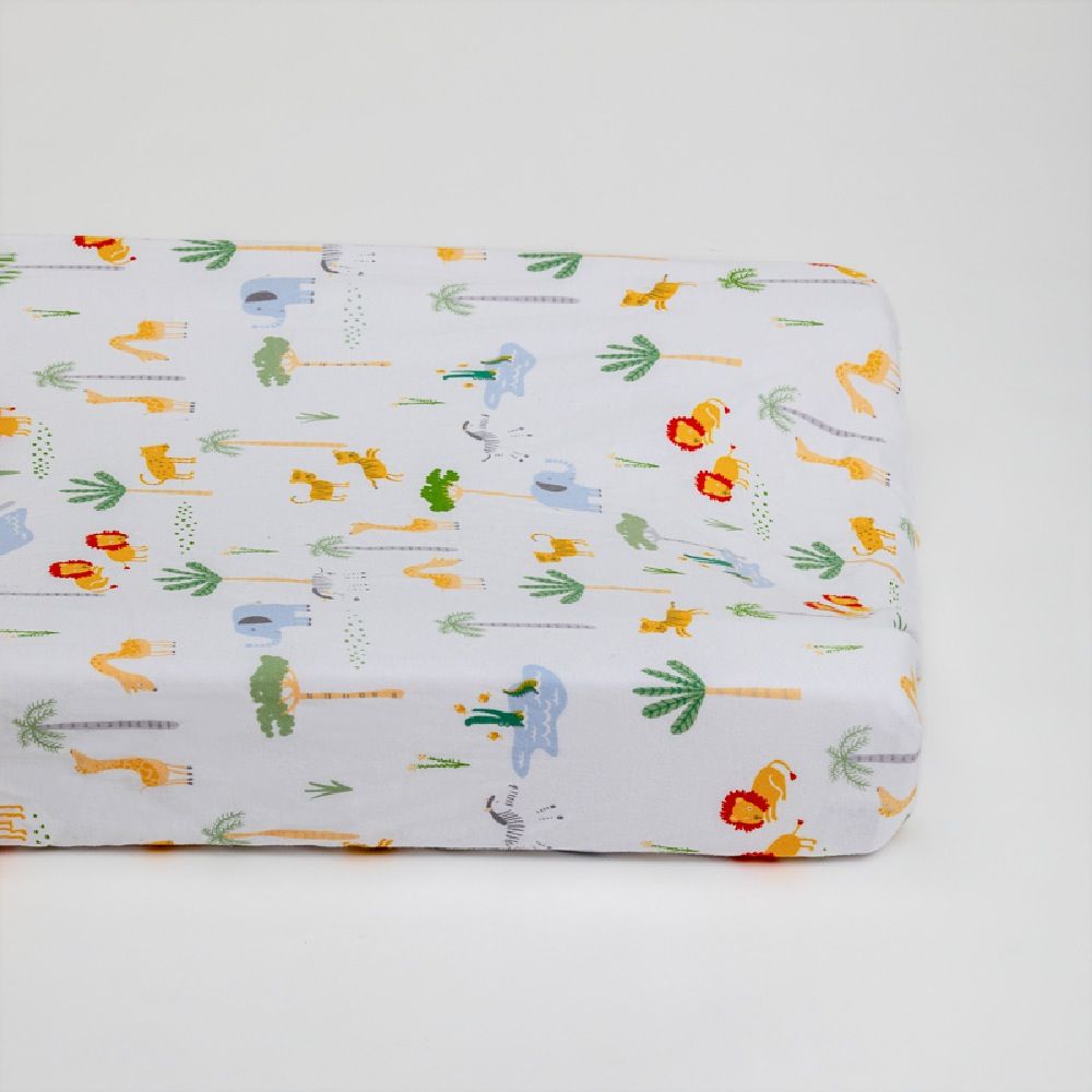 4Baby Jersey Change Pad Cover Safari Scene | Covers | Baby Bunting AU