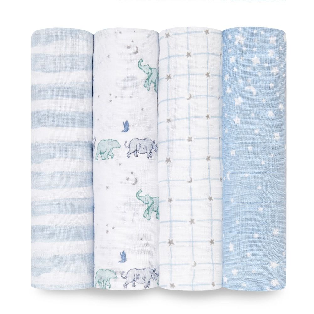 Aden & Anais Swaddle Rising Star 4 Pack | Wraps | Baby Bunting AU