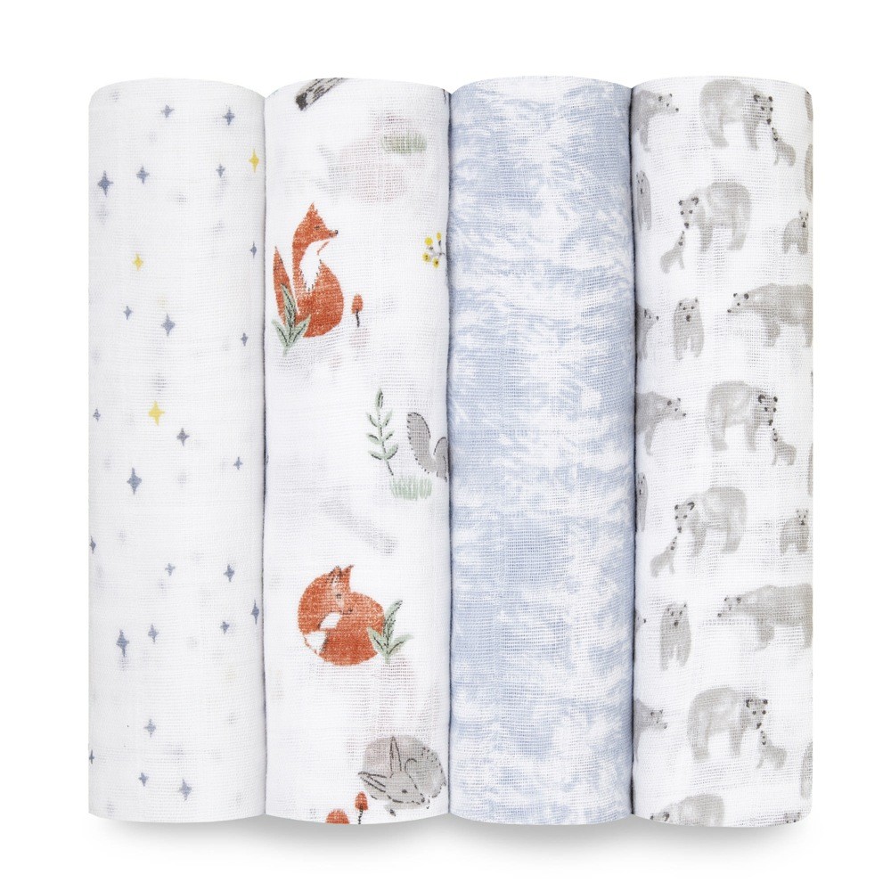 Aden & Anais Swaddle Naturally 4 Pack Wraps Baby Bunting AU
