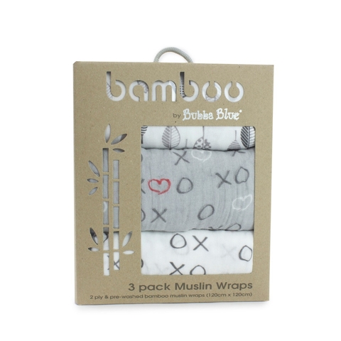 Bubba Blue Silver Mist Muslin Wrap 3 Pack image 0 Large Image