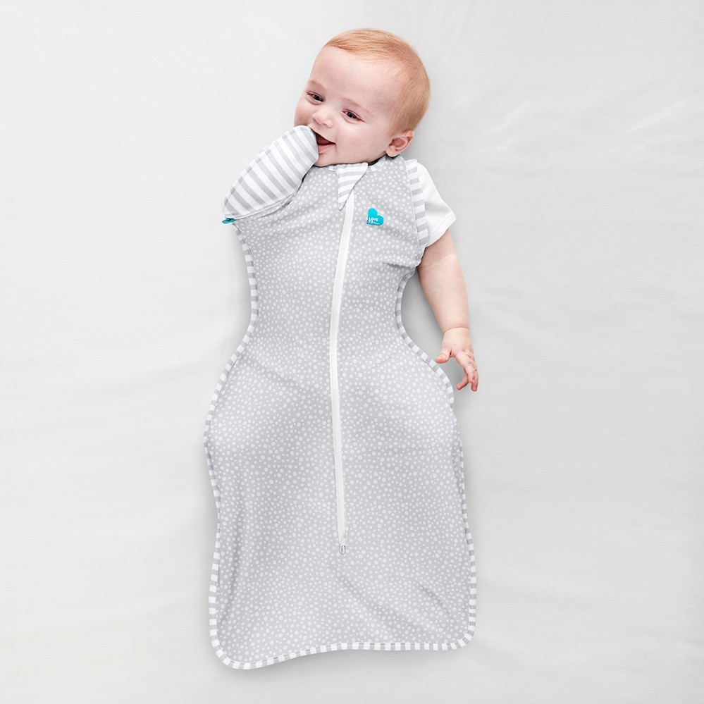 Love To Dream Swaddle Up Bamboo Transition Bag 1.0 Tog Wave Dot Grey