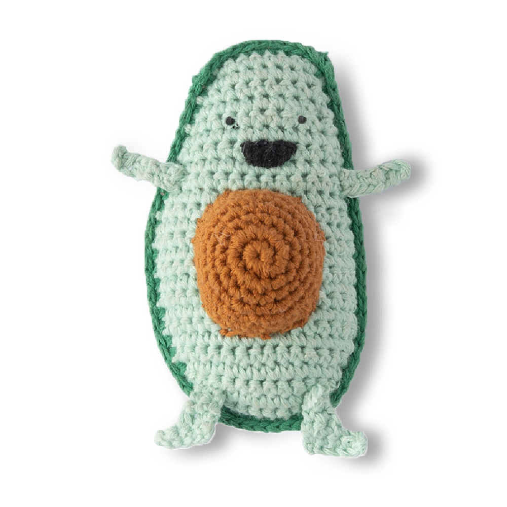 Weegoamigo Crochet Rattle Anthony Avocado | Soft Plush Toys | Baby Bunting AU