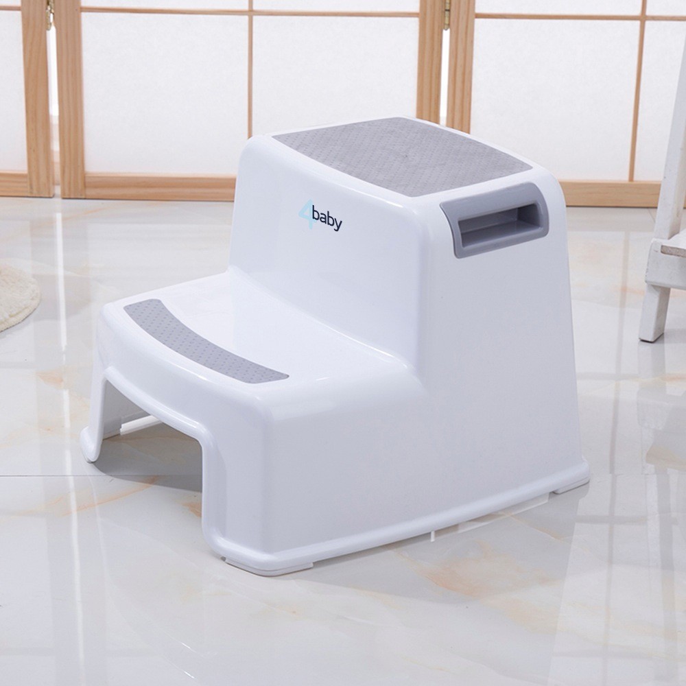 4Baby Skid Proof Step Stool White/Grey Step Stools Baby Bunting NZ