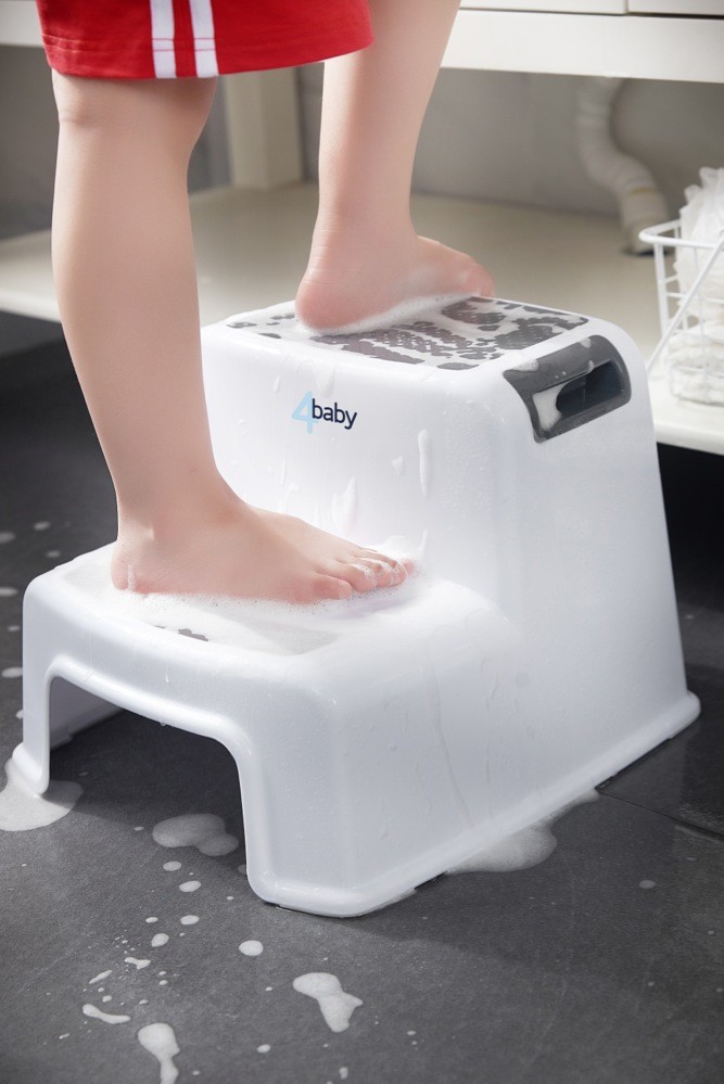 4Baby Skid Proof Step Stool White/Grey Step Stools Baby Bunting AU
