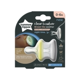 Tommee Tippee Closer To Nature Soother - Breast Like - Day & Night - 0-6 Months - 2 Pack image 0