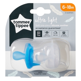 Tommee Tippee Soother -Silicone - 6-18 Months - 2 Pack - Assorted