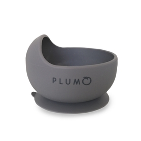 Plum Silicone Suction Duck Egg Bowl - Grey
