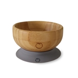 Plum Bamboo and Silicone Suction Bowl - Grey image 0
