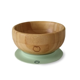 Plum Bamboo and Silicone Suction Bowl - Olive