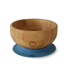 Plum Bamboo and Silicone Suction Bowl - Teal