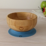 Plum Bamboo and Silicone Suction Bowl - Teal image 1