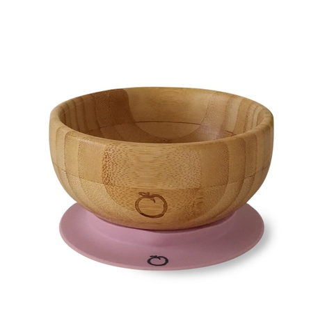 Plum Bamboo and Silicone Suction Bowl - Dusty Berry image 0 Large Image
