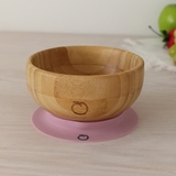 Plum Bamboo and Silicone Suction Bowl - Dusty Berry image 1