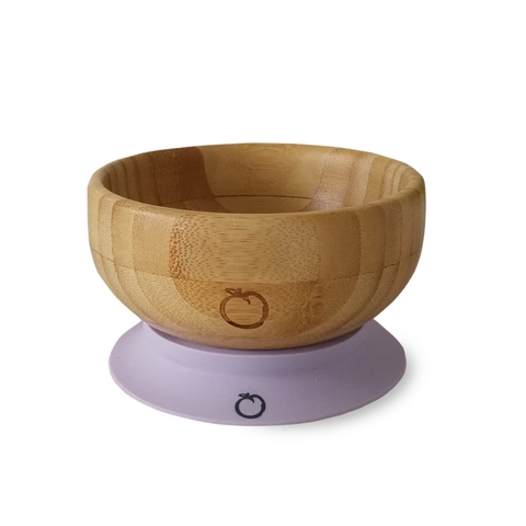 Plum Bamboo and Silicone Suction Bowl - Smokey Lilac image 0 Large Image