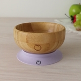 Plum Bamboo and Silicone Suction Bowl - Smokey Lilac image 1