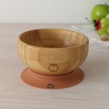 Plum Bamboo and Silicone Suction Bowl - Terracotta image 1