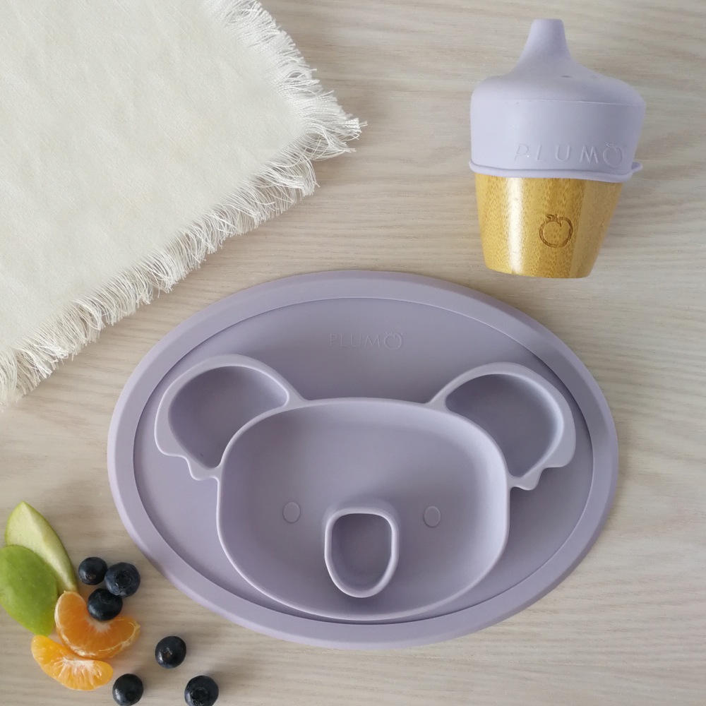 Plum Silicone Placemat Plate - Koala - Smokey Lilac | Feeding Sets | Baby Bunting AU