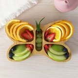 Plum Bamboo and Silicone Suction Sectioned Plate - Butterfly - Dusty Berry image 3
