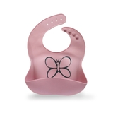 Plum Silicone Catcher Bib - Butterfly - Dusty Berry image 0