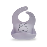 Plum Silicone Catcher Bib - Bunny - Smokey Lilac image 0