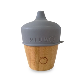 Plum Bamboo and Silicone Sippy Cup - Grey