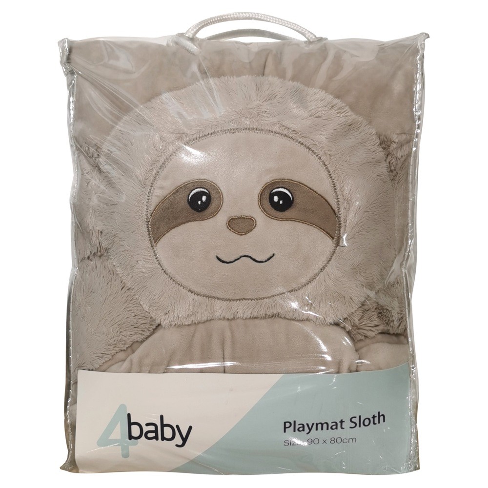 4Baby Playmat Sloth Taupe Play Mats & Rugs Baby Bunting AU
