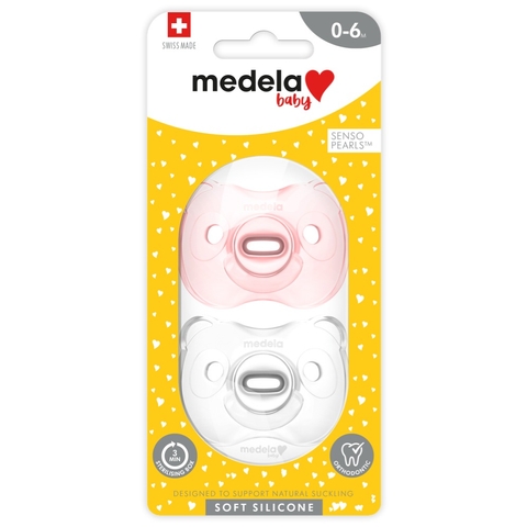 Medela Soft Silicone Soother - Girl - 0-6Months - 2Pack image 0 Large Image