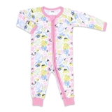 4Baby Zip Romper Long Sleeve Puppy Floral image 0
