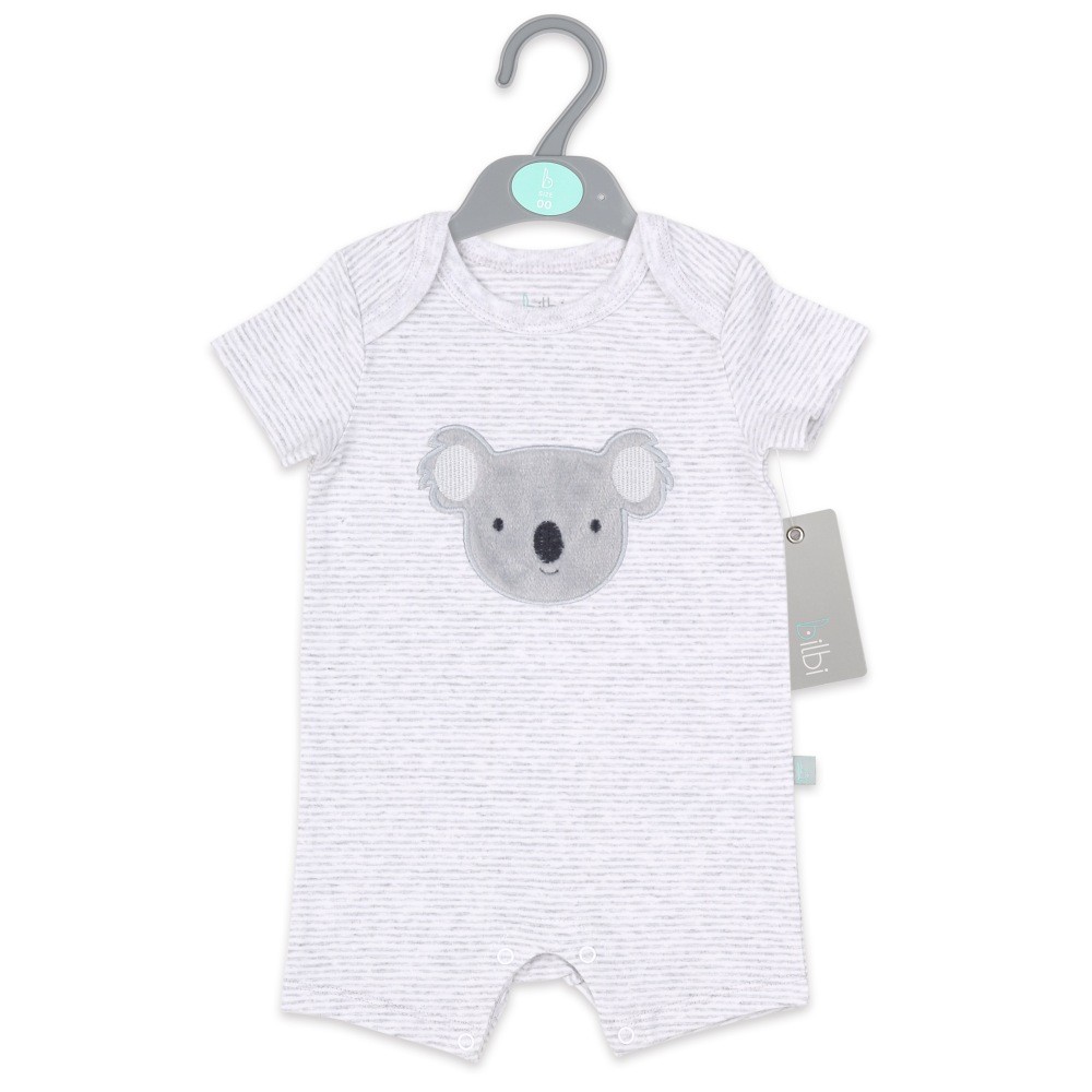 Bilbi Koala Short Romper Grey Stripe 