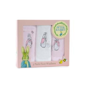 Bubba Blue Peter Rabbit Pink Cloud Wash Cloth 3 Pack