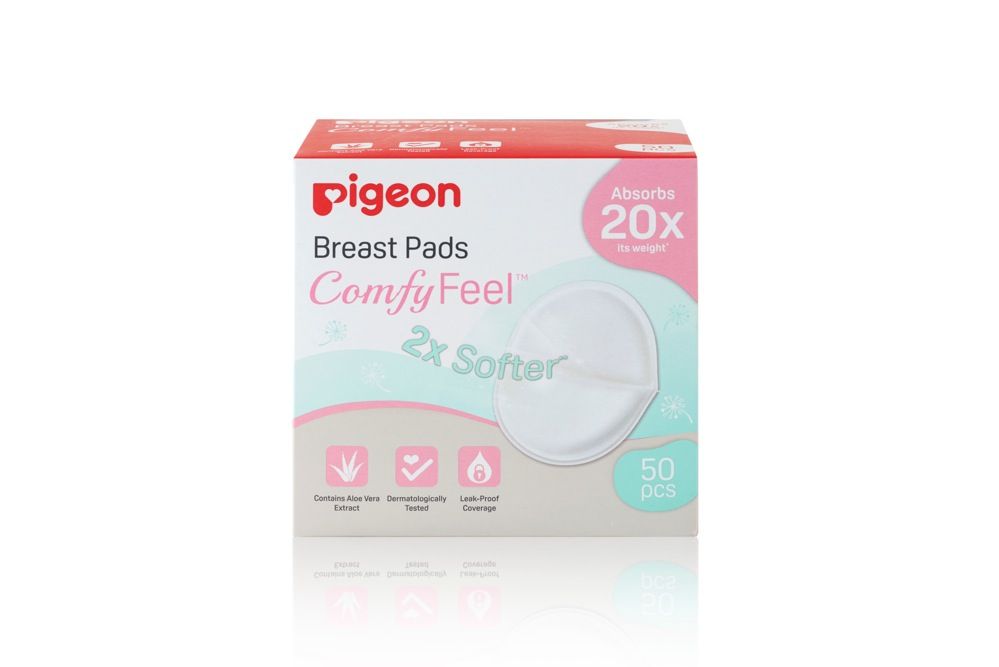 Pigeon Disposable Breast Pads - Comfy Feel with Aloevera - 50 Pack