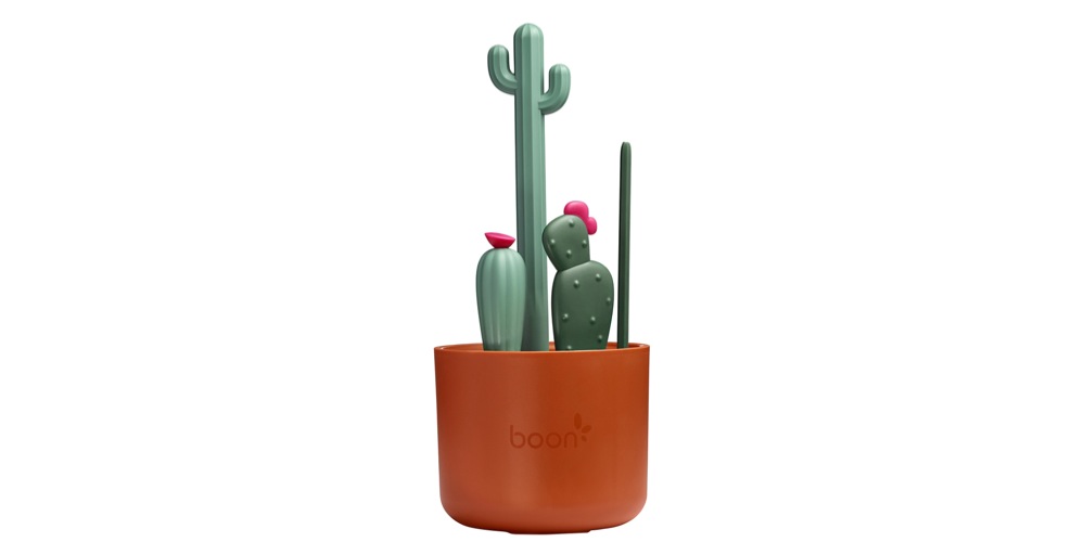 Boon Cacti Bottle Brush Set - Brown Pot - 4 Piece | Boon, Boon Nursh | Baby Bunting AU