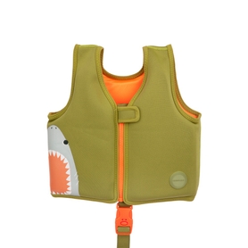 Sunny Life Swim Vest 1-2 Shark Attack Olive