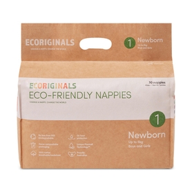 Ecoriginals Newborn+ Nappies - Size 1 - 30 Pack