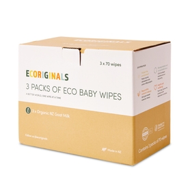 Ecoriginals Wipes with Organic Goats Milk - 3X70Pack
