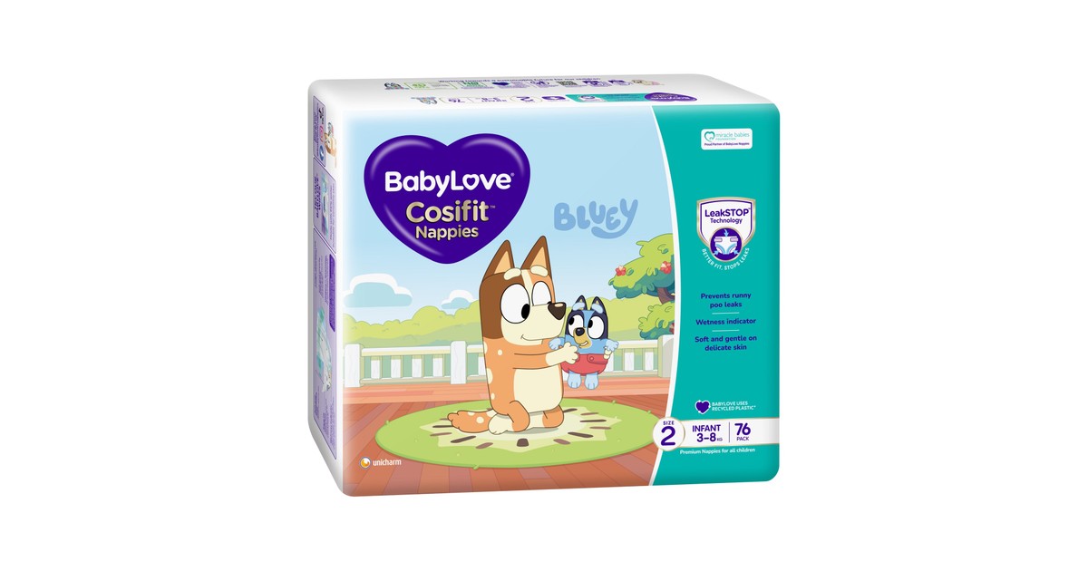 Babylove Cosifit Nappies Jumbo Bag Infant Size 76 Pack