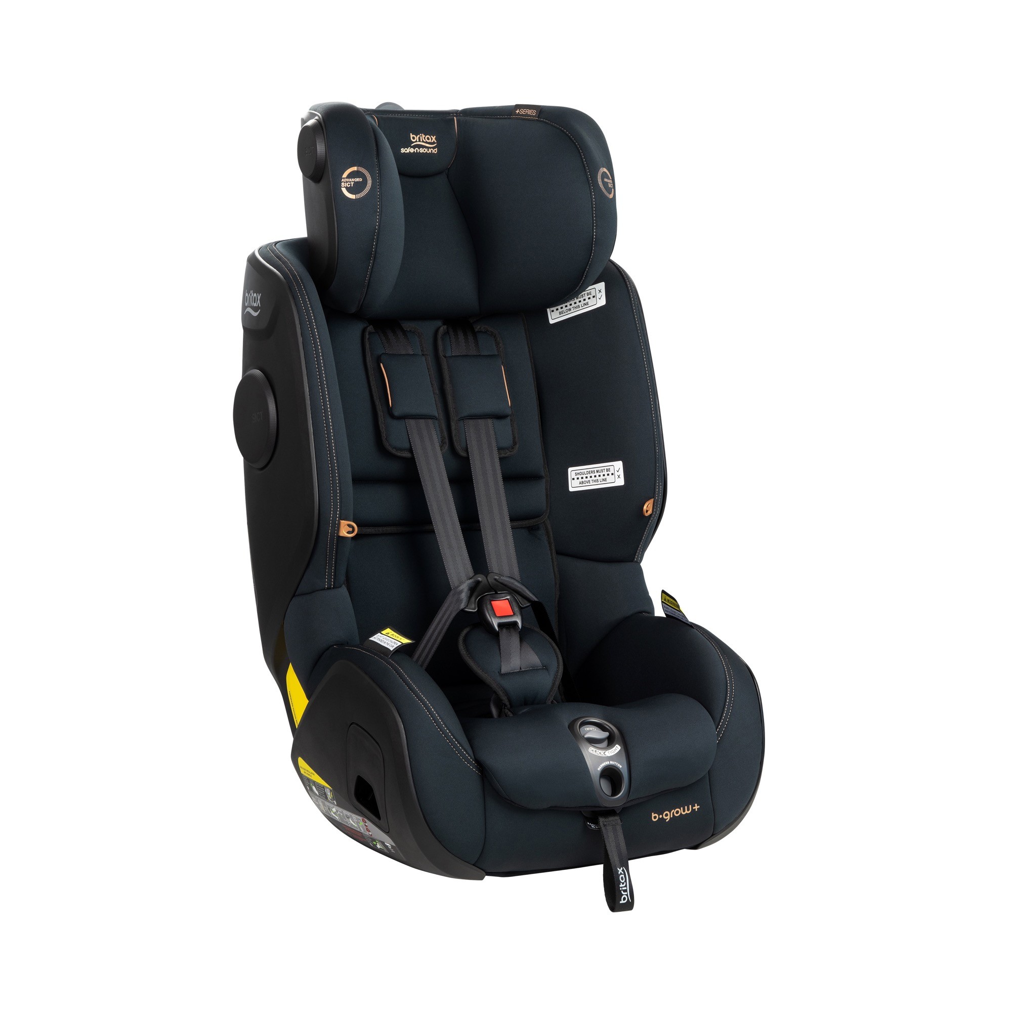 Britax Safe N Sound BGrow ClickTight+ Car Seat Black Opal Harnessed