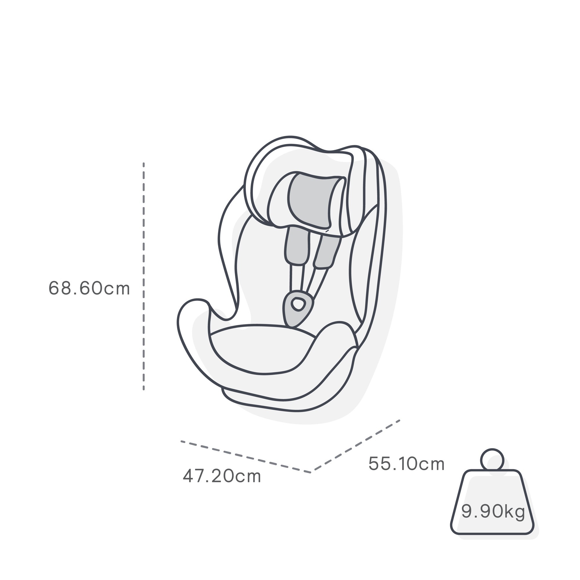 Britax SafenSound bgrow ClickTight+ Car Seat Black Opal Harnessed