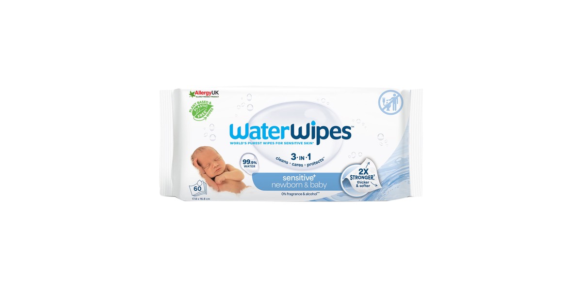 WaterWipes Newborn & Baby Sensitive Wipes 60 Pack