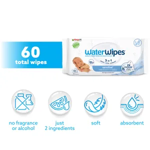 WaterWipes Newborn & Baby Sensitive Wipes 60 Pack