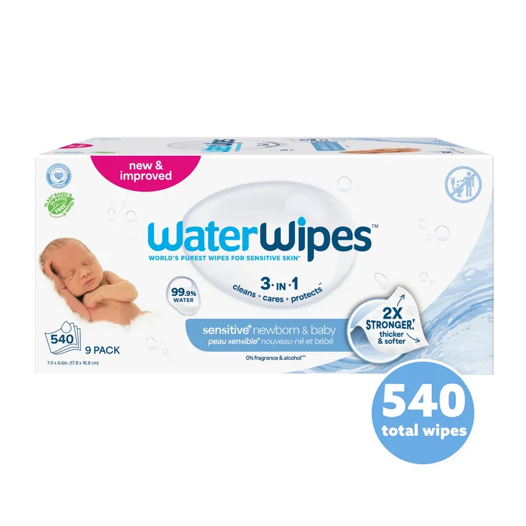 WaterWipes Newborn & Baby Sensitive Wipes 540 Pack